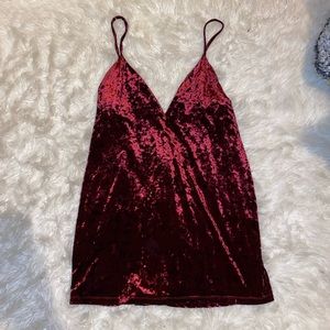 Tobi red velvet dress